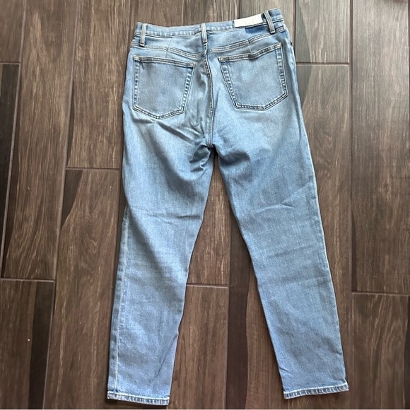 RE/DONE Comfort Stretch High Rise Ankle Crop Jeans in Hazy Indigo Sz 31 - Picture 7 of 12